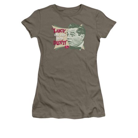 I Love Lucy Shirt Oh No You Dun't Juniors Light Olive Tee T-Shirt