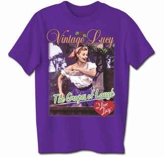 I Love Lucy T-shirt - Grapes Of Laugh Adult Purple Tee