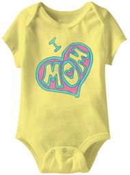 I Love Mommy Funny Baby Romper Yellow Infant Babies Creeper I Love Mommy Funny Baby Romper Yellow Infant Babies Creeper