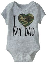 I Love My Army Dad Funny Baby Romper Grey Infant Babies Creeper I Love My Army Dad Funny Baby Romper Grey Infant Babies Creeper