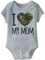 I Love My Army Mom Funny Baby Romper Grey Infant Babies Creeper I Love My Army Mom Funny Baby Romper Grey Infant Babies Creeper