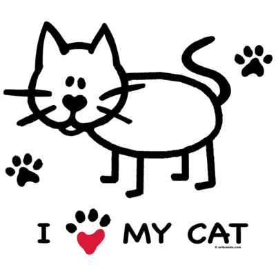 I Love My Cat Adult Tshirt