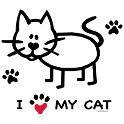I Love My Cat Adult Tshirt