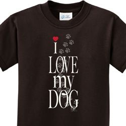 I Love My Dog Kids Shirts