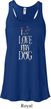 I Love My Dog Ladies Flowy Racerback Tanktop