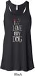 I Love My Dog Ladies Flowy Racerback Tanktop