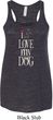 I Love My Dog Ladies Flowy Racerback Tanktop