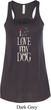 I Love My Dog Ladies Flowy Racerback Tanktop