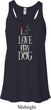 I Love My Dog Ladies Flowy Racerback Tanktop