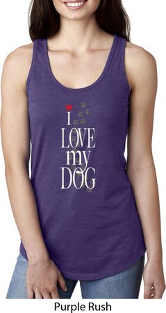 I Love My Dog Ladies Ideal Tank Top
