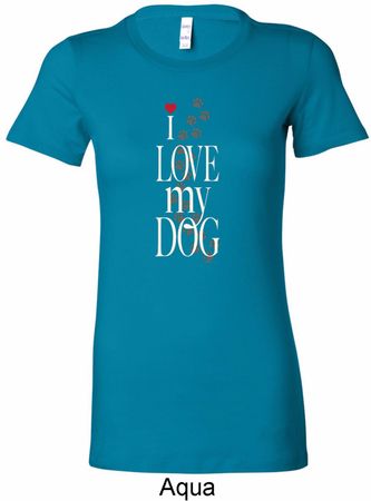 I Love My Dog Ladies Longer Length Shirt