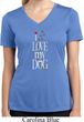 I Love My Dog Ladies Moisture Wicking V-neck Shirt