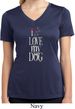 I Love My Dog Ladies Moisture Wicking V-neck Shirt