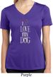 I Love My Dog Ladies Moisture Wicking V-neck Shirt