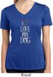 I Love My Dog Ladies Moisture Wicking V-neck Shirt