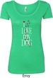 I Love My Dog Ladies Scoop Neck Shirt