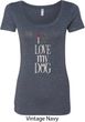 I Love My Dog Ladies Scoop Neck Shirt