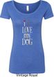 I Love My Dog Ladies Scoop Neck Shirt