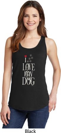 I Love My Dog Ladies Tank Top