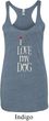 I Love My Dog Ladies Tri Blend Racerback Tank Top