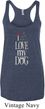 I Love My Dog Ladies Tri Blend Racerback Tank Top
