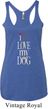 I Love My Dog Ladies Tri Blend Racerback Tank Top
