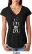 I Love My Dog Ladies Tri Blend V-Neck Shirt