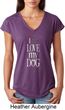 I Love My Dog Ladies Tri Blend V-Neck Shirt
