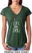 I Love My Dog Ladies Tri Blend V-Neck Shirt