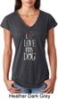 I Love My Dog Ladies Tri Blend V-Neck Shirt