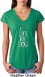 I Love My Dog Ladies Tri Blend V-Neck Shirt