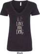 I Love My Dog Ladies V-Neck Shirt