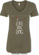 I Love My Dog Ladies V-Neck Shirt