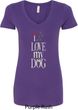 I Love My Dog Ladies V-Neck Shirt
