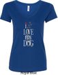 I Love My Dog Ladies V-Neck Shirt