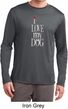 I Love My Dog Mens Moisture Wicking Long Sleeve Shirt