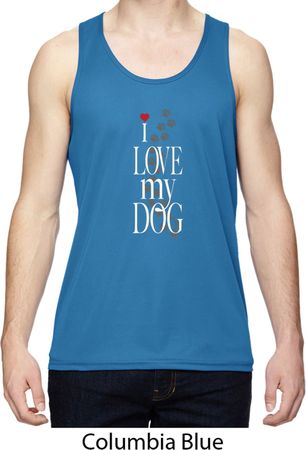 I Love My Dog Mens Moisture Wicking Tanktop