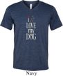 I Love My Dog Mens Tri Blend V-neck Shirt