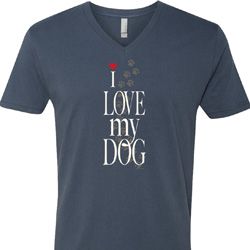 I Love My Dog Mens V-Neck Shirt
