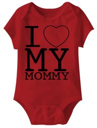 I Love My Mommy Funny Baby Romper Red Infant Babies Creeper I Love My Mommy Funny Baby Romper Red Infant Babies Creeper