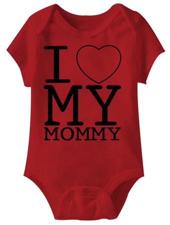 I Love My Mommy Funny Baby Romper Red Infant Babies Creeper