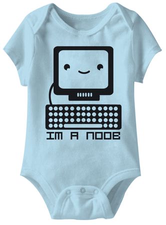 I'm a Noob Funny Baby Romper Light Blue Infant Babies Creeper