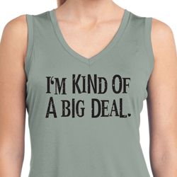 I'm Kind Of A Big Deal Black Print Ladies Sleeveless Moisture Wicking