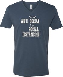 I'm Not Anti Social I am Social Distancing Adult V-Neck T-Shirt
