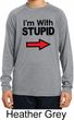 I'm With Stupid Black Print Kids Dry Wicking Long Sleeve Shirt