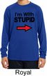 I'm With Stupid Black Print Kids Dry Wicking Long Sleeve Shirt