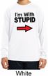 I'm With Stupid Black Print Kids Dry Wicking Long Sleeve Shirt