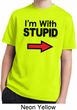 I'm With Stupid Black Print Kids Moisture Wicking Shirt