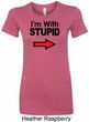 I'm With Stupid Black Print Ladies Longer Length Shirt