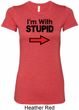 I'm With Stupid Black Print Ladies Longer Length Shirt
